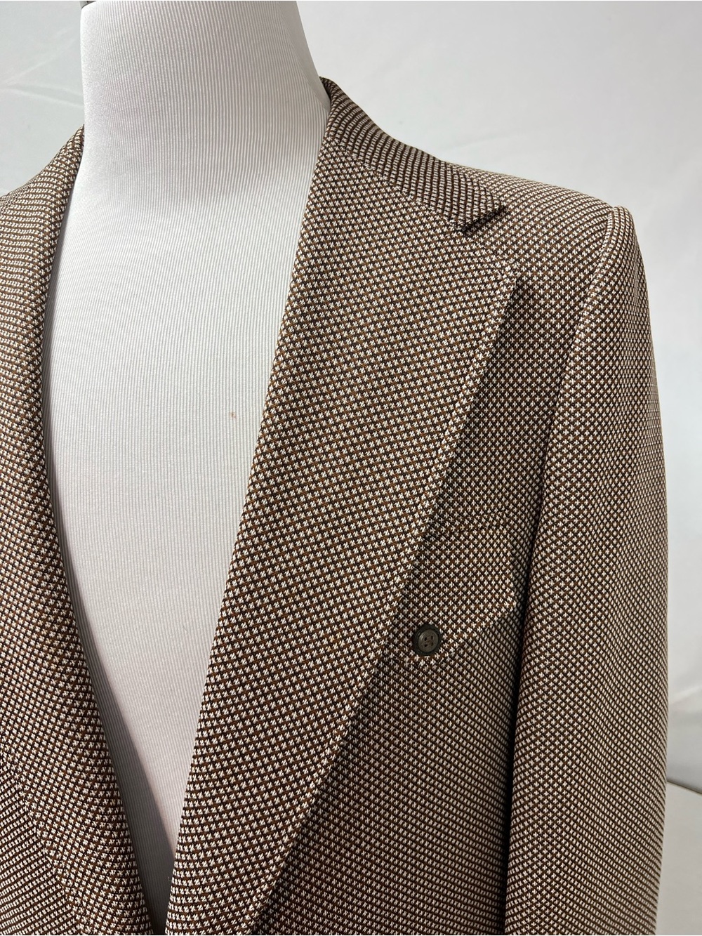 Mark V Vintage 70s Men's 44R Brown Stretch Knit 2-Button Blazer Jacket Coat - Picture 7 of 11